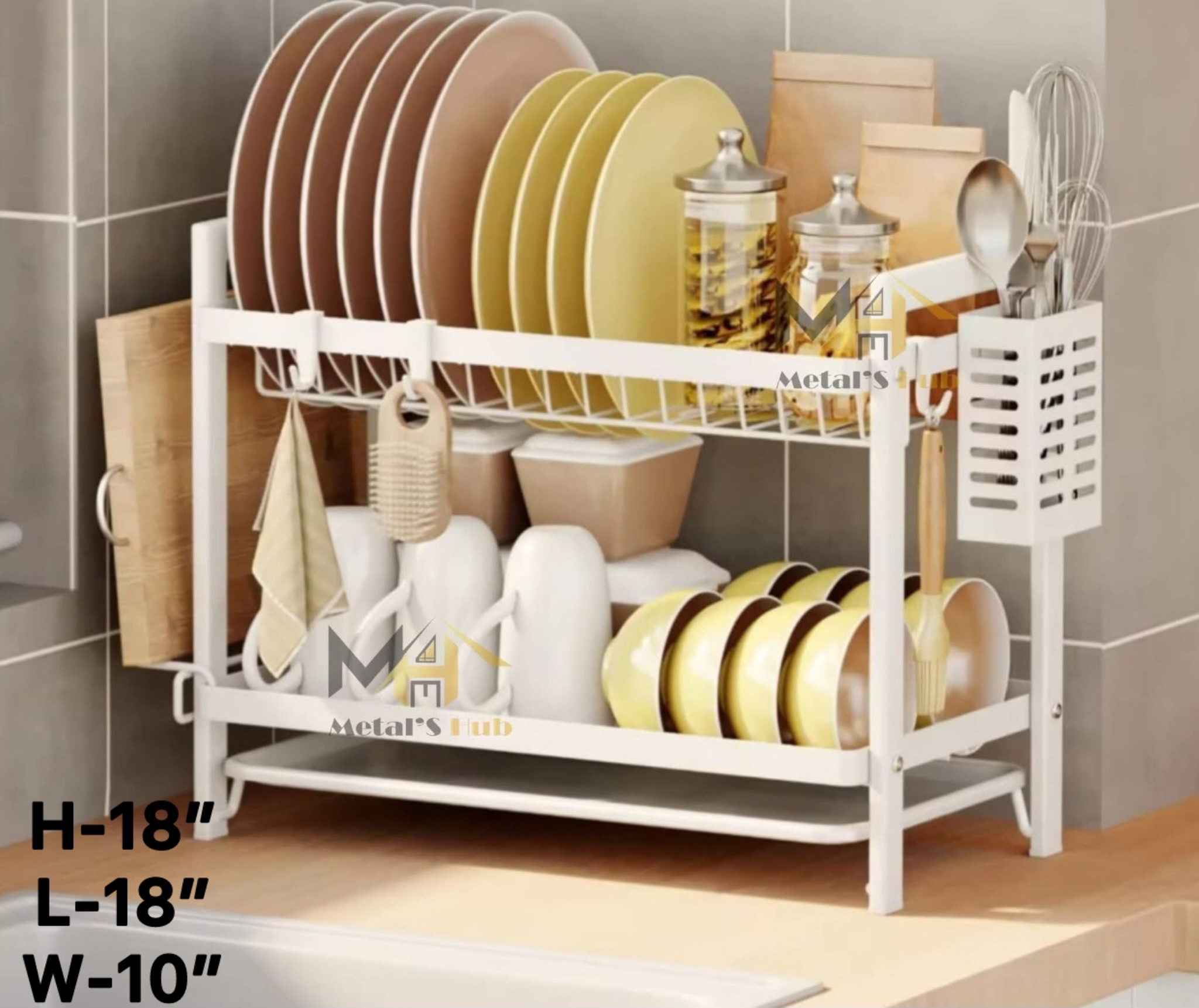 2 Layers Dish rack White MKO-001